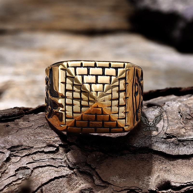 Egyptian Pyramid Eye of Ra Stainless Steel Ring