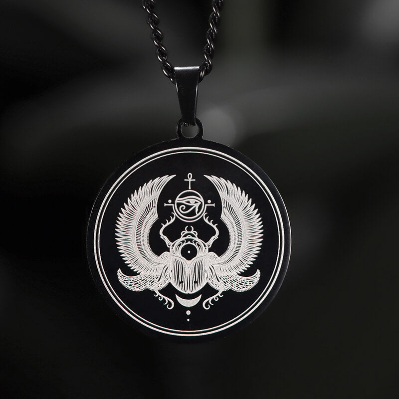 EUEAVAN Egyptian God Set Pendant Necklace | Stainless Steel Ancient Deity Necklace, 60cm Chain