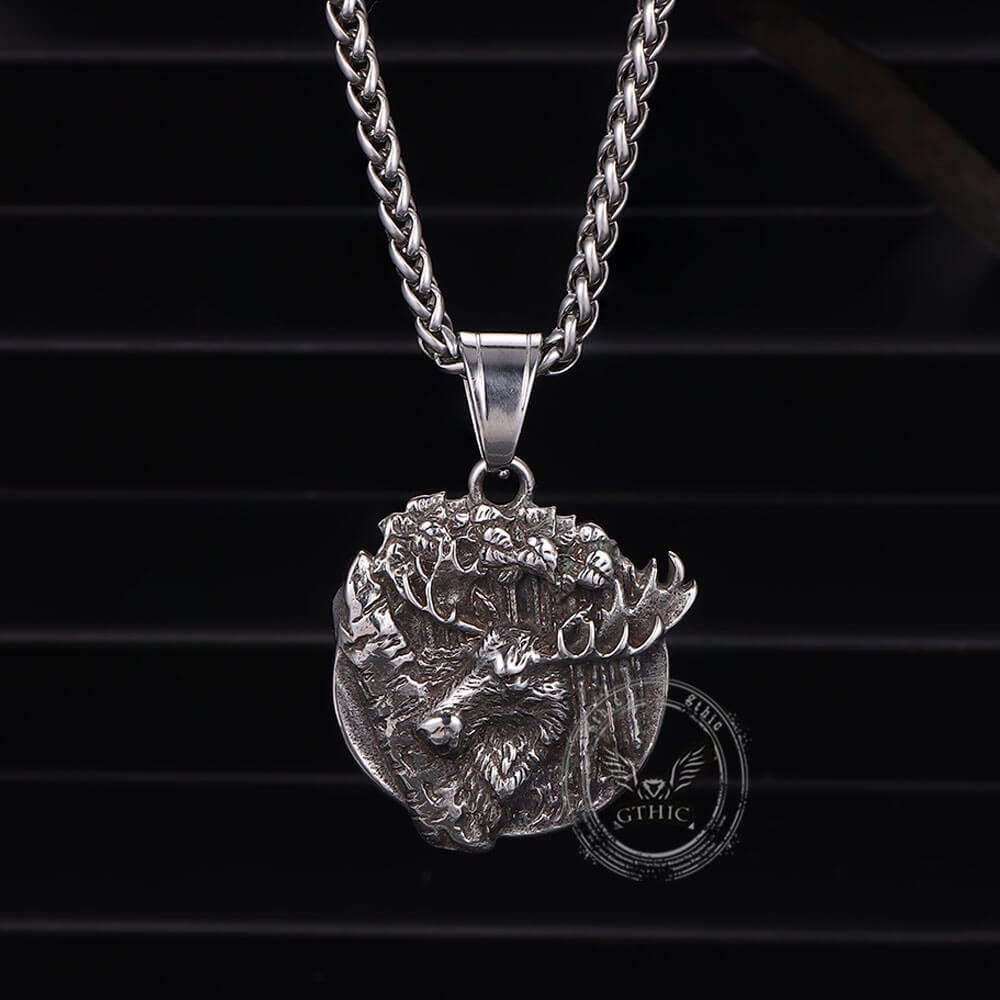 Elk Forest Stainless Steel Pendant | Gthic.com