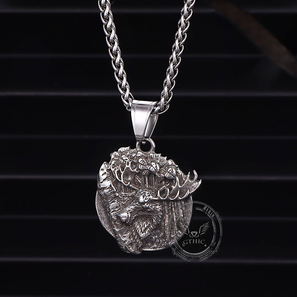 Elk Forest Stainless Steel Pendant