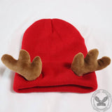 Elk Horned Knitted Christmas Beanie Hat