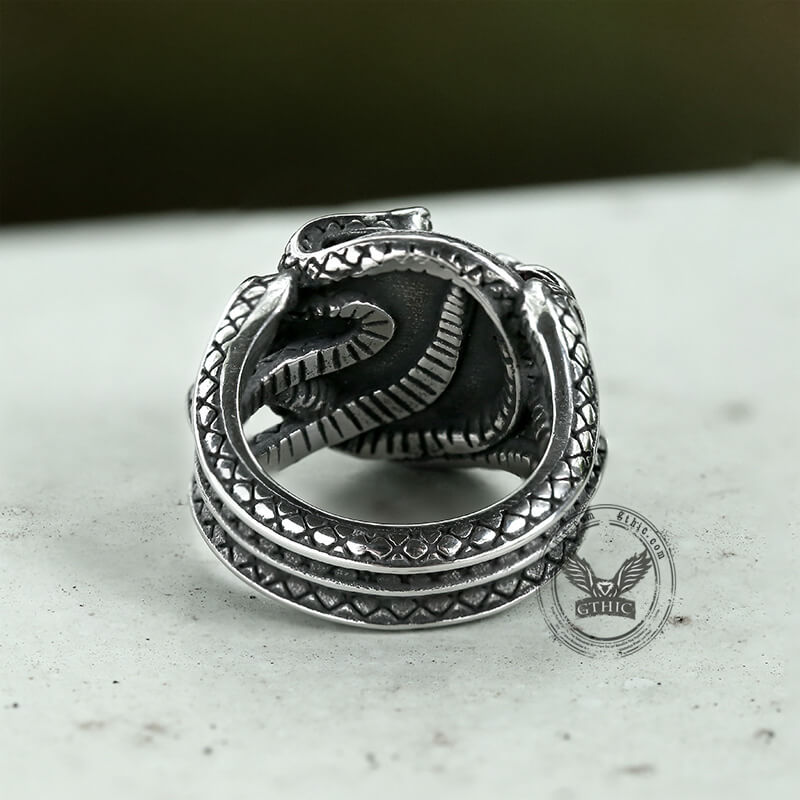 Anillo de acero inoxidable con circonitas Entwine Snakes