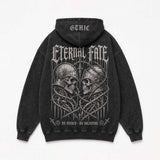 Eternal Fate Knight Skull Thorn Vintage Washed Hoodie | Gthic.com