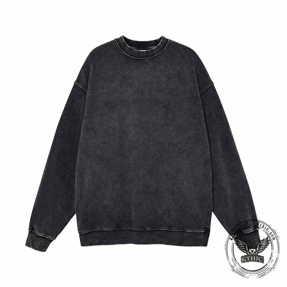 Eternal Fate Winged Cross Vintage Washed Sweatshirt | Gthic.com