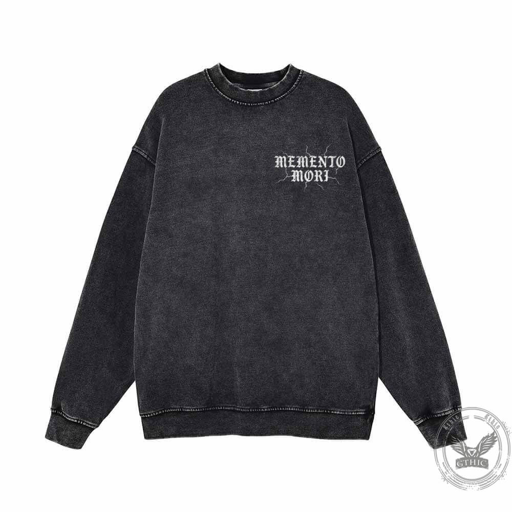 Eternal Grim Reaper Skull Vintage Washed Sweatshirt | Gthic.com