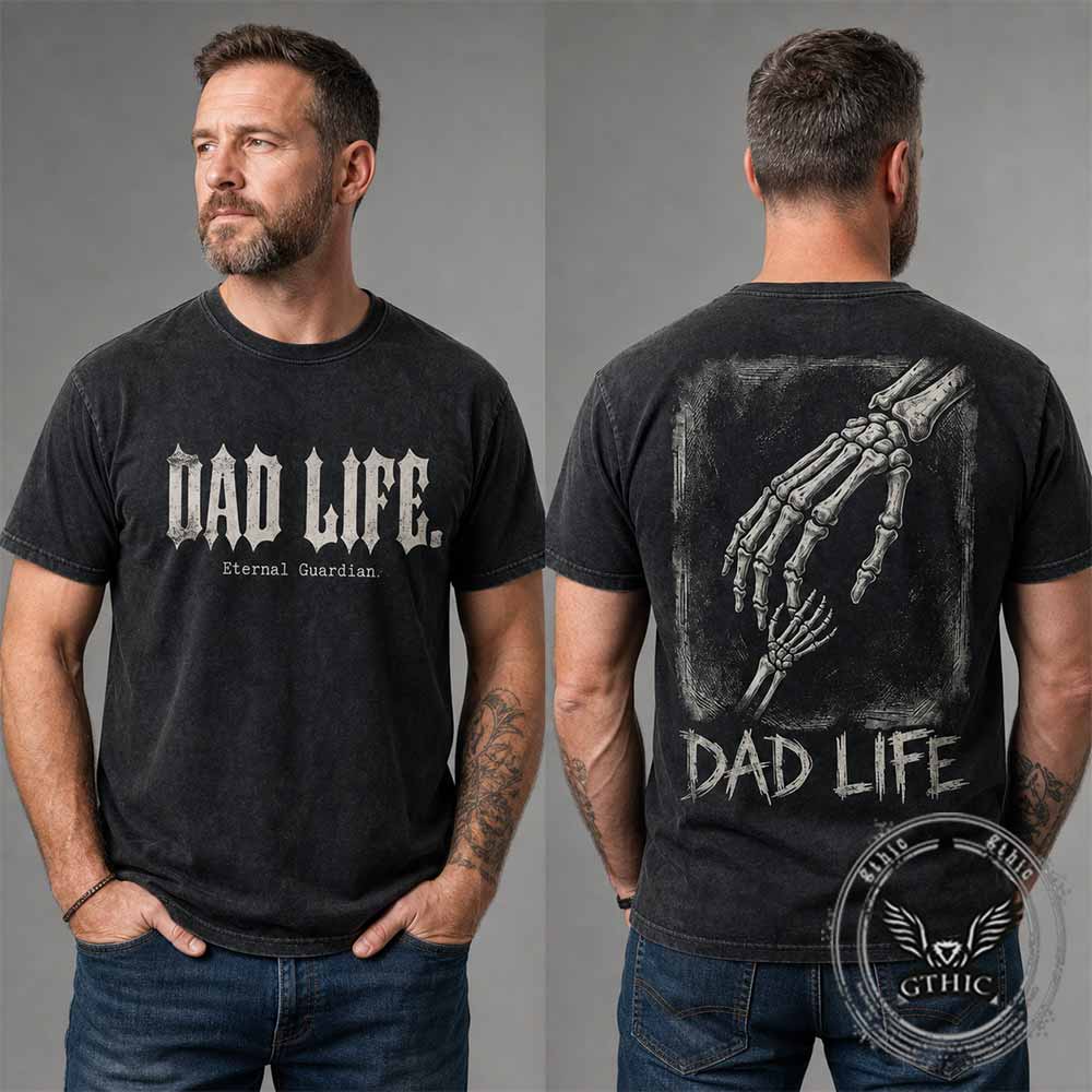 Eternal Guardian Dad Life Nu-Goth Vintage Washed T-shirt | Gthic.com