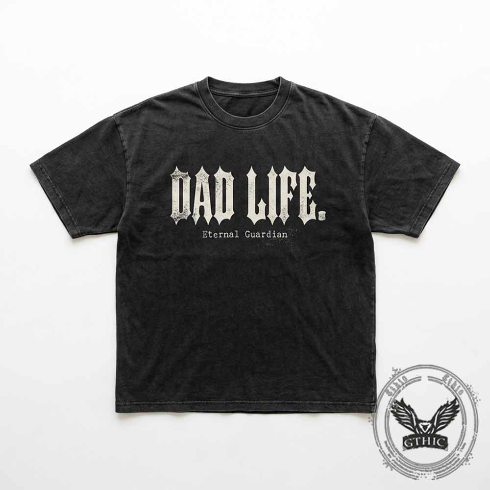Eternal Guardian Dad Life Nu-Goth Vintage Washed T-shirt | Gthic.com
