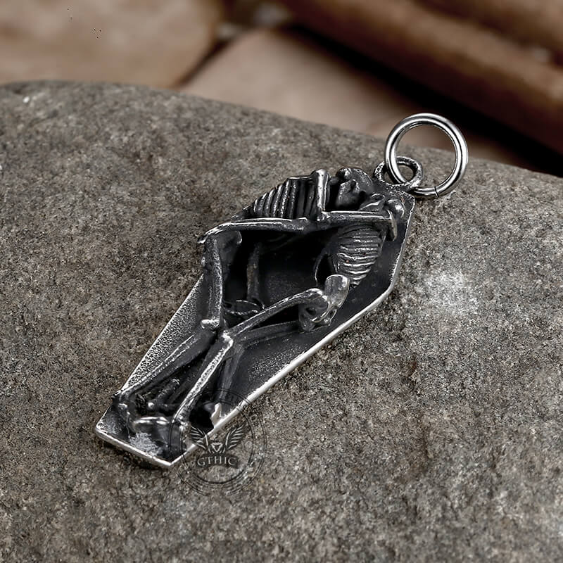 Ciondolo teschio in acciaio inossidabile per amanti eterni