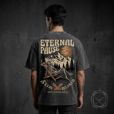 Eternal Pause Skeleton Graphic Vintage Washed T-Shirt | Gthic.com