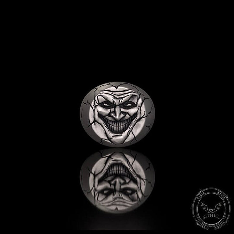 Evil Clown Head Gothic Sterling Silver Ring | Gthic.com