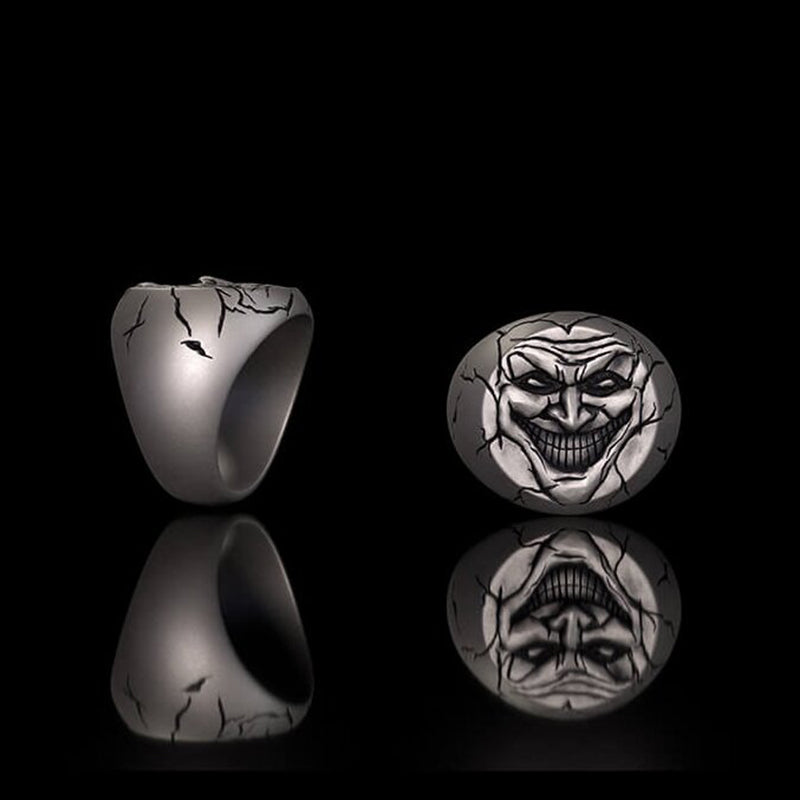 Evil Clown Head Gothic Sterling Silver Ring | Gthic.com