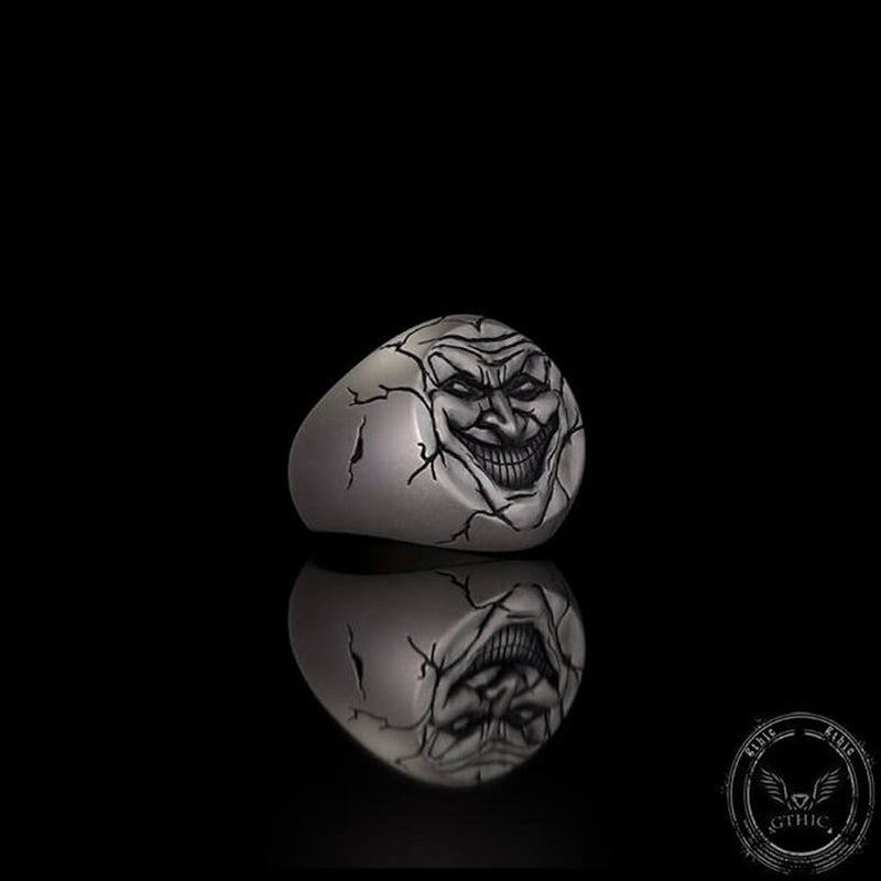 Evil Clown Head Gothic Sterling Silver Ring | Gthic.com