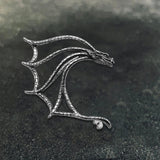 Evil Dragon Stainless Steel Ear Cuff Earrings | Gthic.com