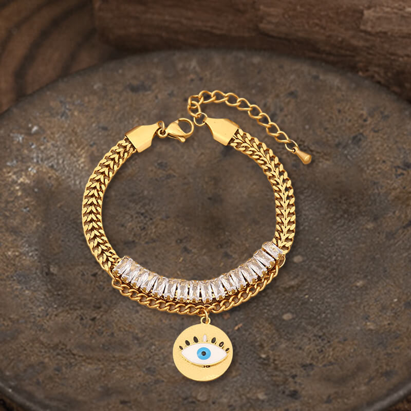 Evil Eye Chain Stainless Steel Bracelet | Gthic.com