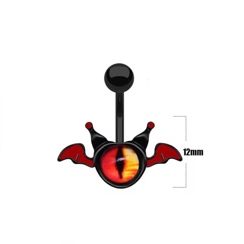 Evil Eye Heart-shaped Bat Stainless Steel Belly Ring