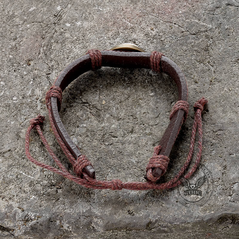 Pulsera trenzada de cuero de mal de ojo