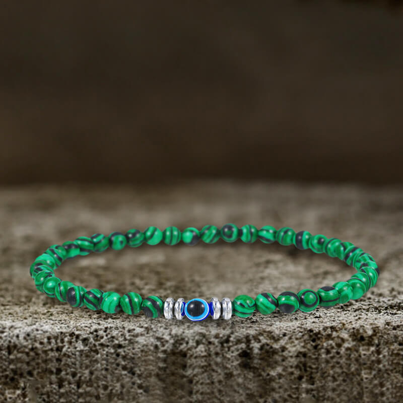 Evil Eye Natural Stone Beaded Bracelet | Gthic.com