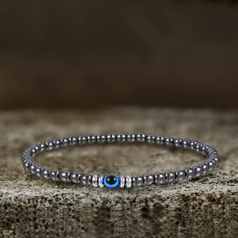 Evil Eye Natural Stone Beaded Bracelet | Gthic.com