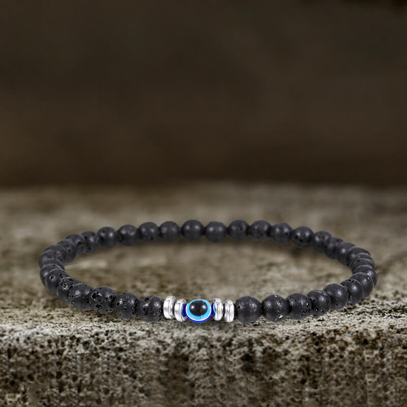 Evil Eye Natural Stone Beaded Bracelet | Gthic.com