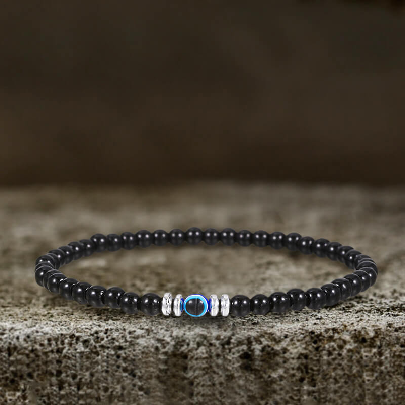 Evil Eye Natural Stone Beaded Bracelet | Gthic.com