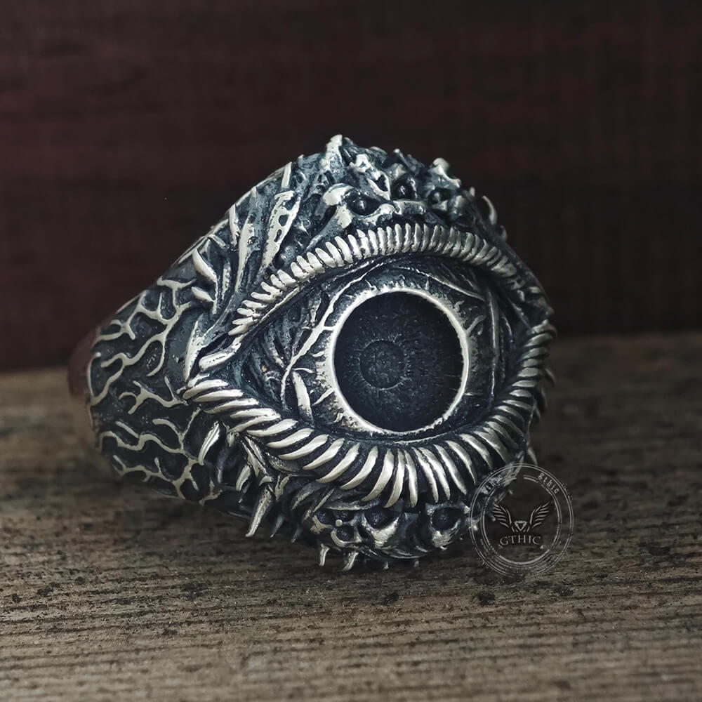 Evil Eye Skull Sterling Silver Hardcore Biker Ring