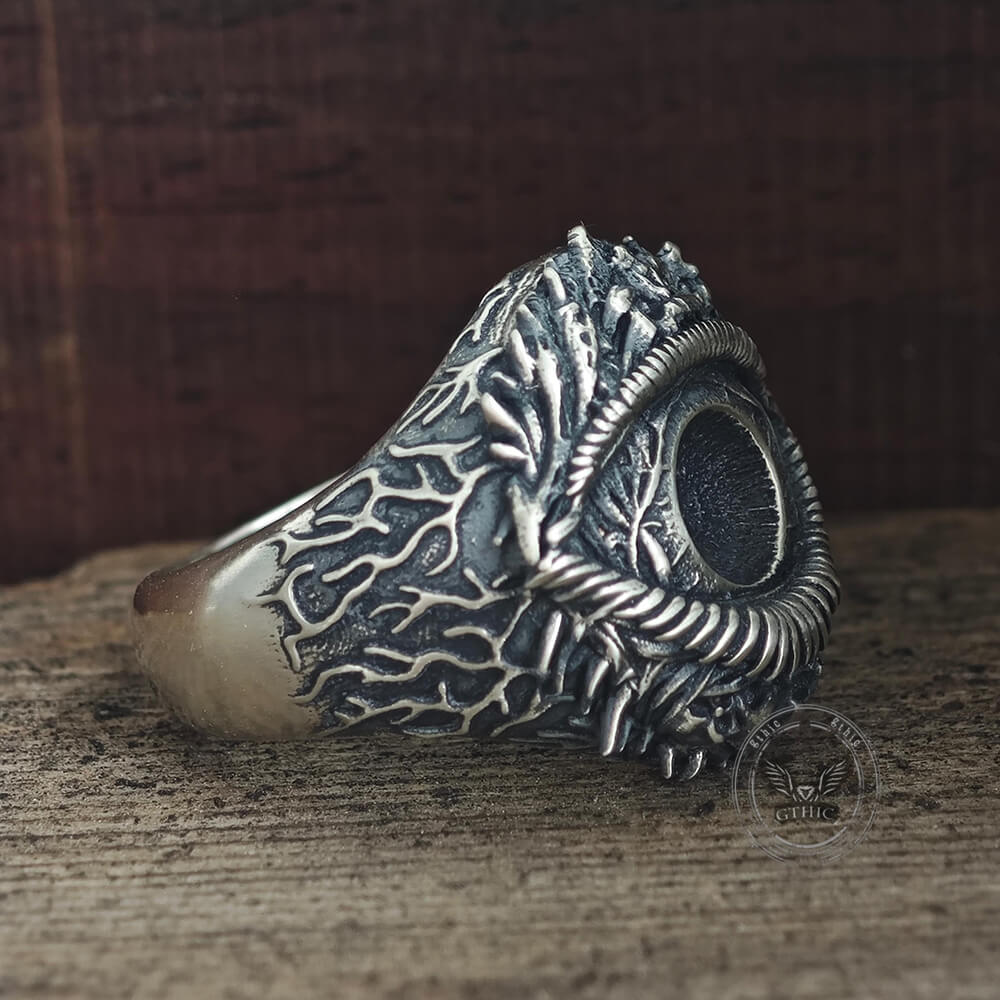 Evil Eye Skull Sterling Silver Hardcore Biker Ring