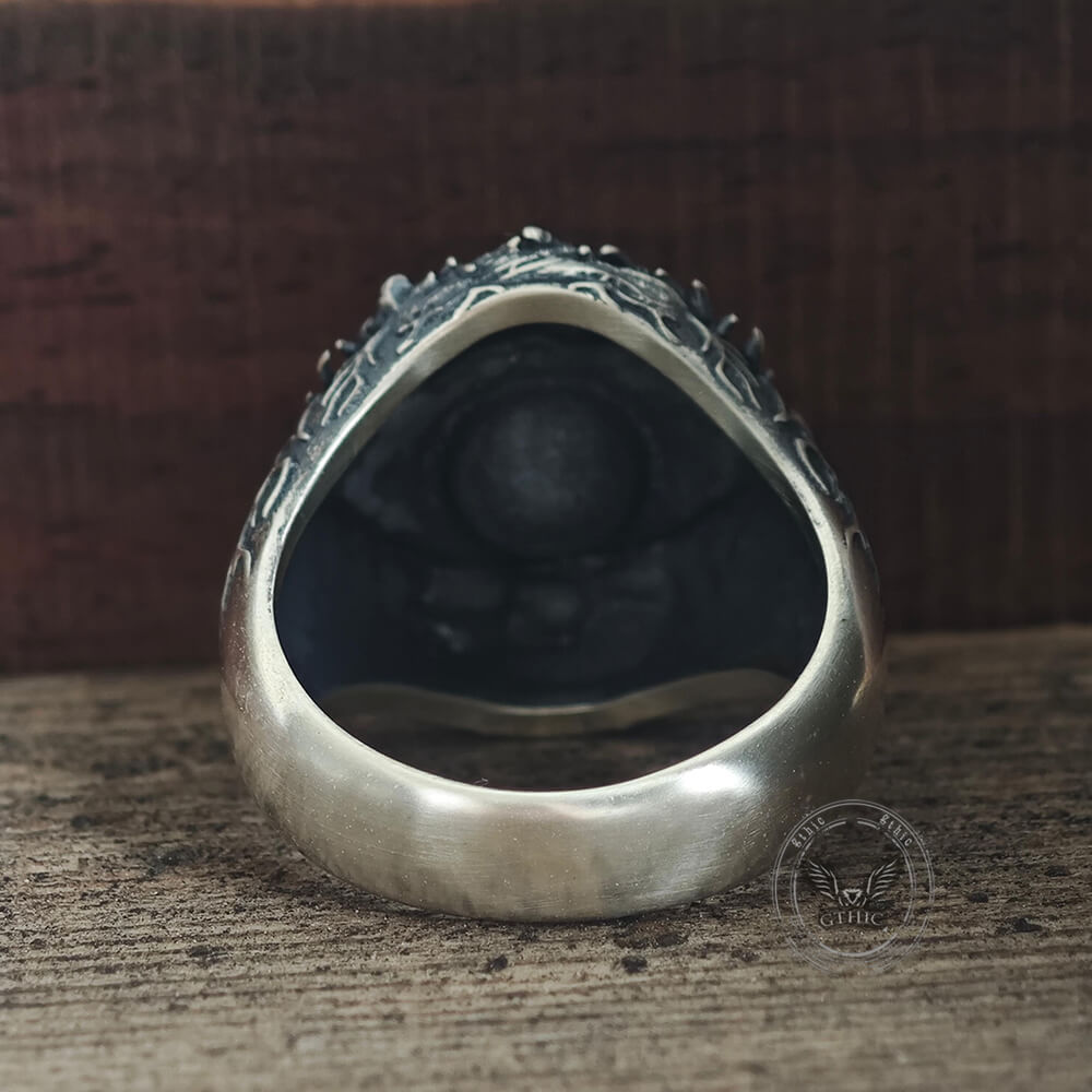 Evil Eye Skull Sterling Silver Hardcore Biker Ring