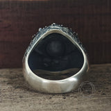 Evil Eye Skull Sterling Silver Hardcore Biker Ring