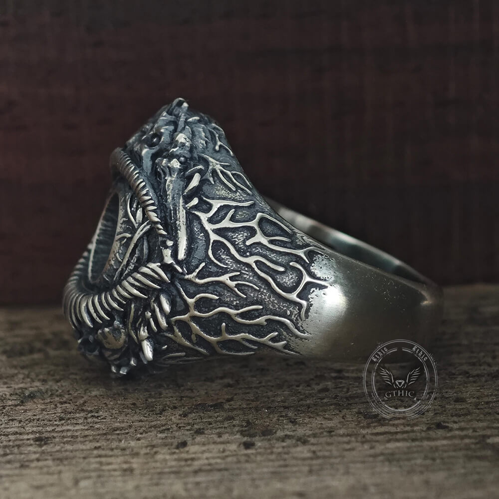 Evil Eye Skull Sterling Silver Hardcore Biker Ring | Gthic.com