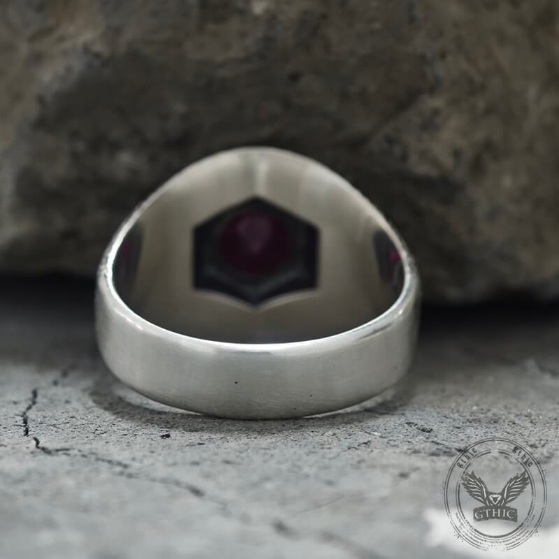 Evil Eye Snake Scale Gem Sterling Silver Ring