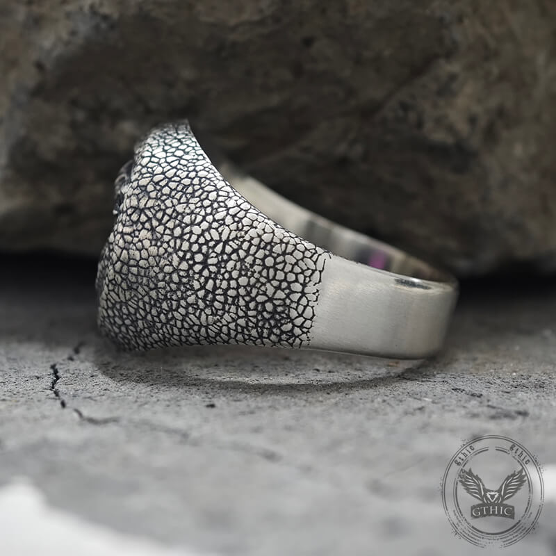 Evil Eye Snake Scale Gem Sterling Silver Ring