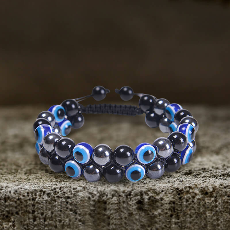 Evil Eye Tiger Eye Stone Beaded Bracelet | Gthic.com