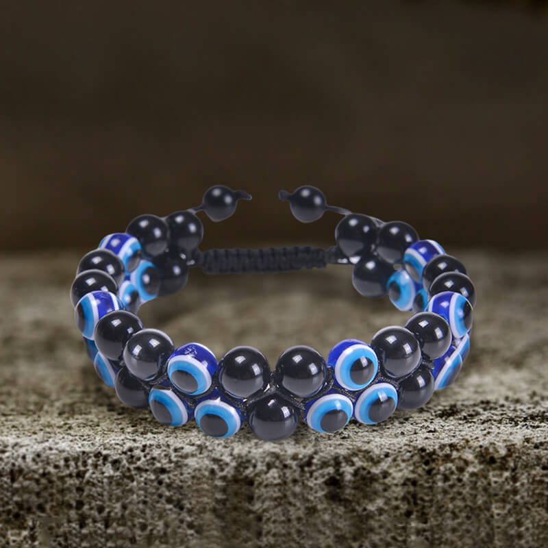 Evil Eye Tiger Eye Stone Beaded Bracelet