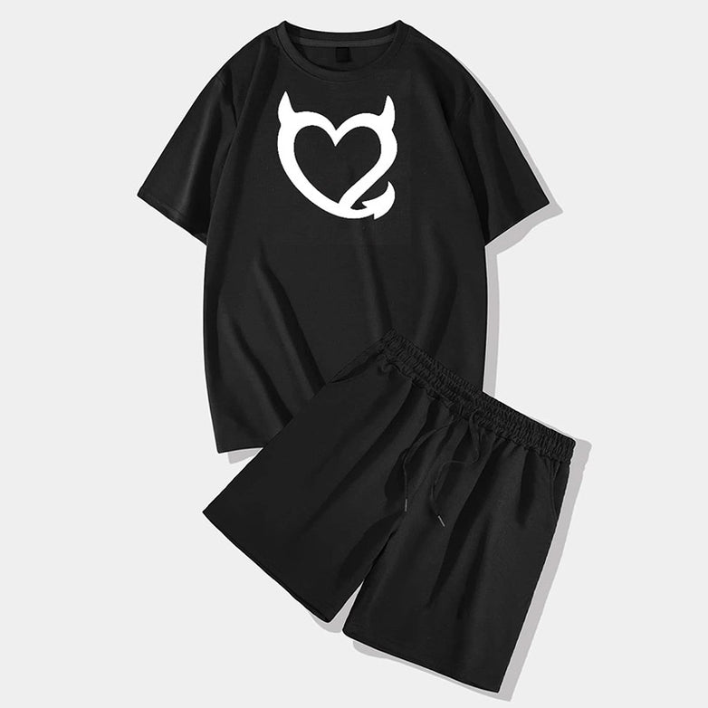 Evil Heart Short Sleeve T-shirt and Shorts Set | Gthic.com