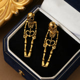 Exaggerated Horror Skeleton Gothic Alloy Drop Earrings | Gthic.com