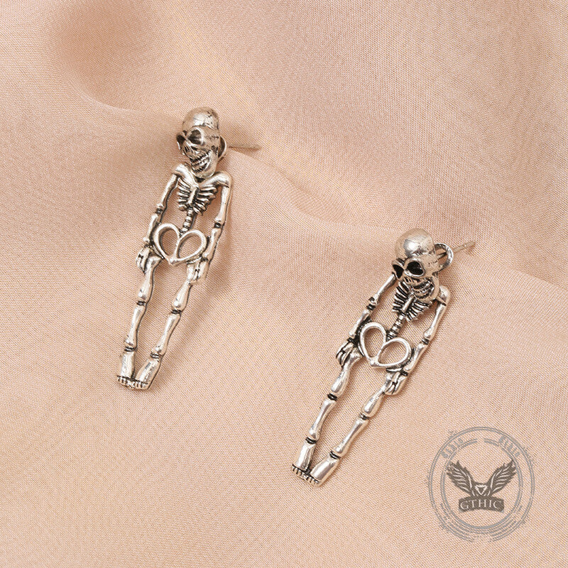 Exaggerated Horror Skeleton Gothic Alloy Drop Earrings
