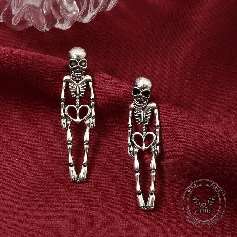 Exaggerated Horror Skeleton Gothic Alloy Drop Earrings | Gthic.com
