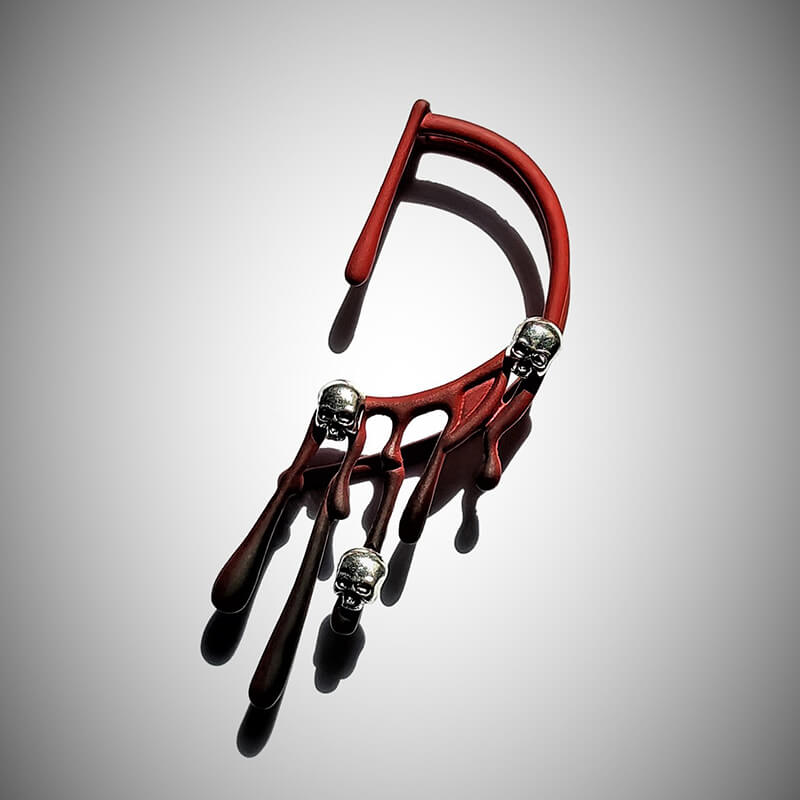 Exaggerated Skull Lava Zinc Alloy Ear Cuffs | Gthic.com