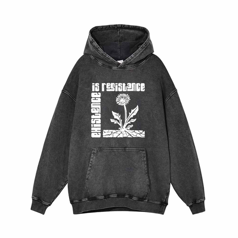 Existence Is Resistance Flower Vintage Washed Hoodie