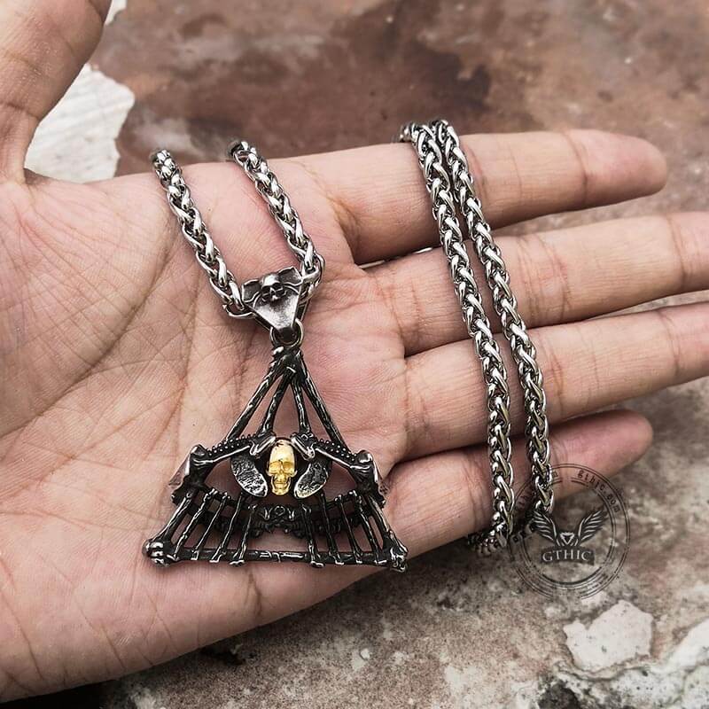 Eye of Providence Stainless Steel Skull Pendant | Gthic.com