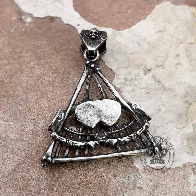 Eye of Providence Stainless Steel Skull Pendant