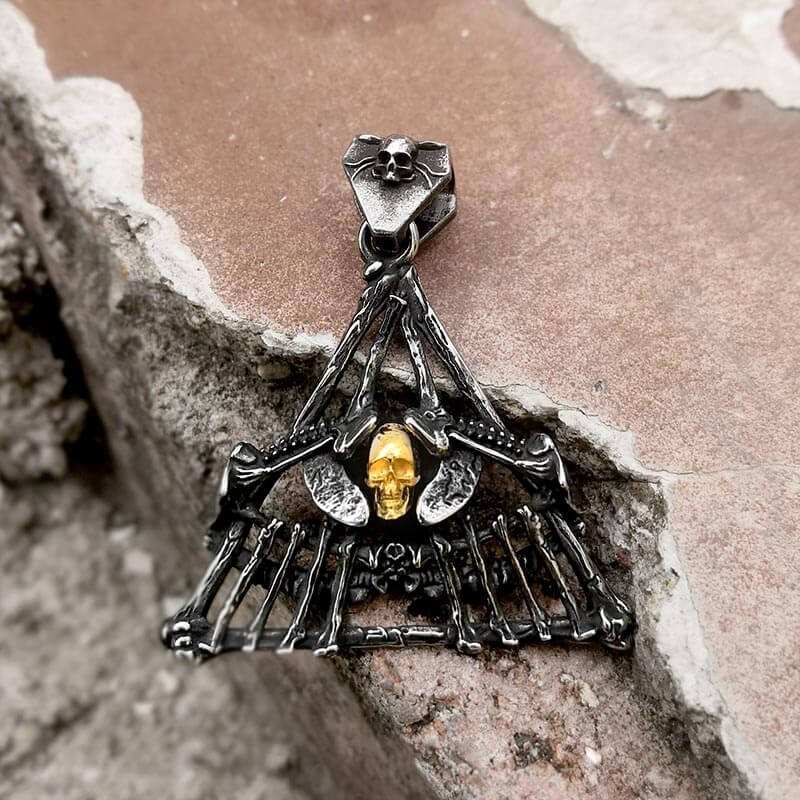 Eye of Providence Stainless Steel Skull Pendant | Gthic.com