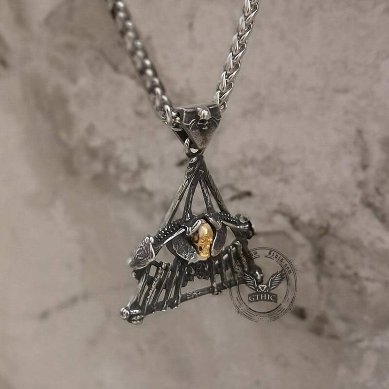 Eye of Providence Stainless Steel Skull Pendant | Gthic.com