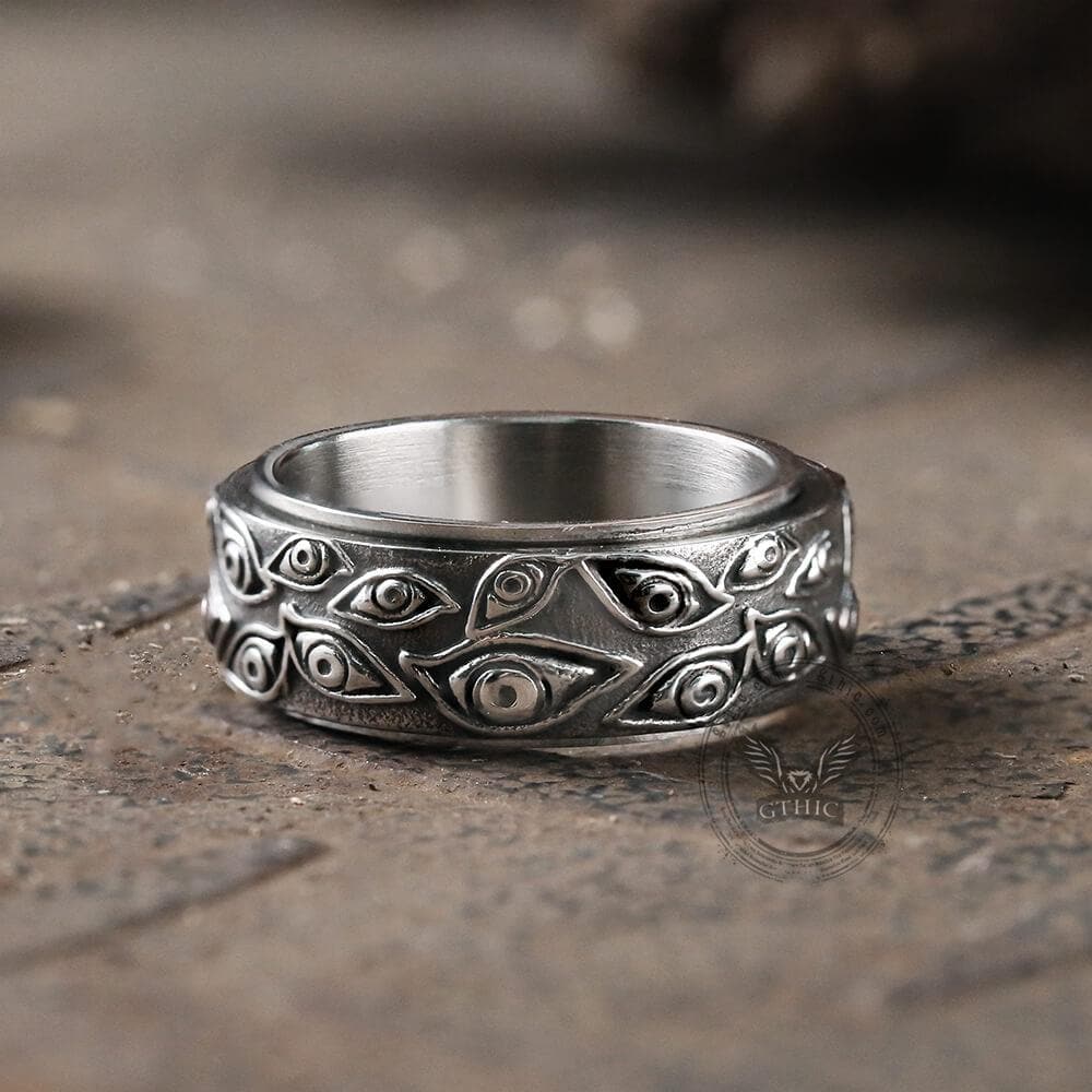 Eye of Providence Stainless Steel Spinner Ring 06 | Gthic.com