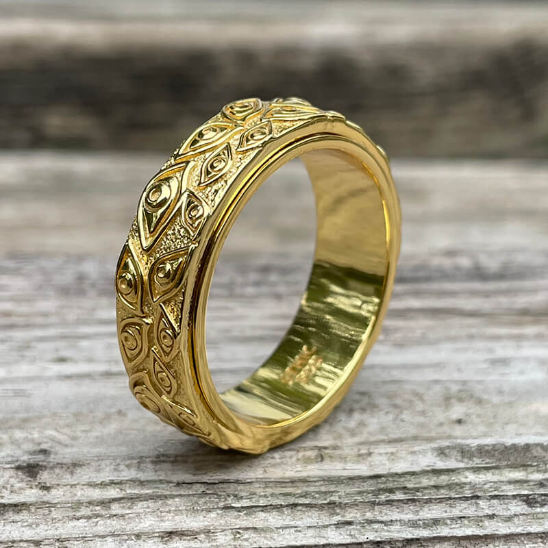 Eye of Providence Sterling Silver Spinner Ring 04 | Gthic.com