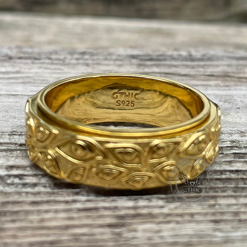 Eye of Providence Sterling Silver Spinner Ring 09 | Gthic.com