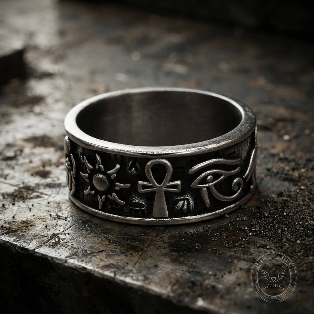 Eye of Ra Stainless Steel Signet Ring
