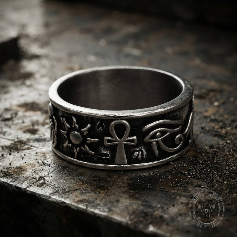 Eye of Ra Stainless Steel Signet Ring