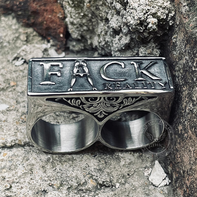 Fack Reality Stainless Steel Ring | Gthic.com