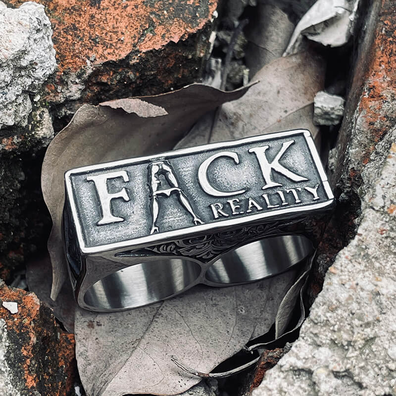 Fack Reality Stainless Steel Ring | Gthic.com